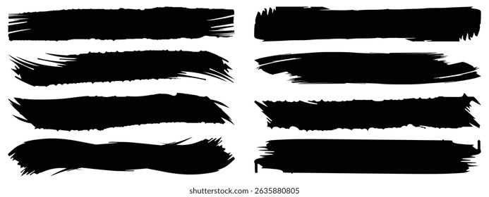 Big collection of grunge black paint, ink brush strokes. Brushes, lines, brush, strokes, grunge, dirty, backdrop. Grunge backgrounds set -vector stock .