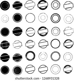 Big collection of Grunge post Stamps . Circles. Large set of Banners, Insignias , Logos, Icons, Labels and Badges  . vector distress textures.blank shapes.