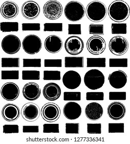 Big collection of Grunge post Stamps . Circles. Large set of Banners, Insignias , Logos, Icons, Labels and Badges  . vector distress textures.blank shapes.