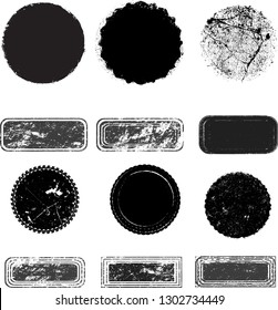 Big collection of Grunge post Stamps . Circles. Large set of Banners, Insignias , Logos, Icons, Labels and Badges  . vector distress textures.blank shapes.