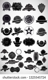 Big collection of Grunge post Stamps . Circles. Large set of Banners, Insignias , Logos, Icons, Labels and Badges  . vector distress textures.blank shapes.