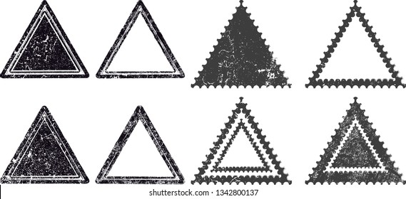Big collection of Grunge post Stamps . Triangles. Large set of Banners, Insignias , Logos, Icons, Labels and Badges  . vector distress textures.blank shapes.