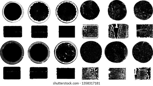 Big collection of Grunge post Stamps . Circles. Large set of Banners, Insignias , Logos, Icons, Labels and Badges  . vector distress textures.blank shapes.