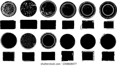 Big collection of Grunge post Stamps . Circles. Large set of Banners, Insignias , Logos, Icons, Labels and Badges  . vector distress textures.blank shapes.