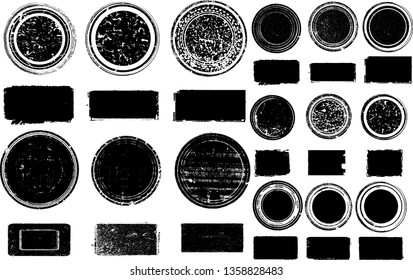 Big collection of Grunge post Stamps . Circles. Large set of Banners, Insignias , Logos, Icons, Labels and Badges  . vector distress textures.blank shapes.