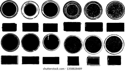Big collection of Grunge post Stamps . Circles. Large set of Banners, Insignias , Logos, Icons, Labels and Badges  . vector distress textures.blank shapes.