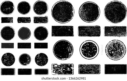 Big collection of Grunge post Stamps . Circles. Large set of Banners, Insignias , Logos, Icons, Labels and Badges  . vector distress textures.blank shapes.