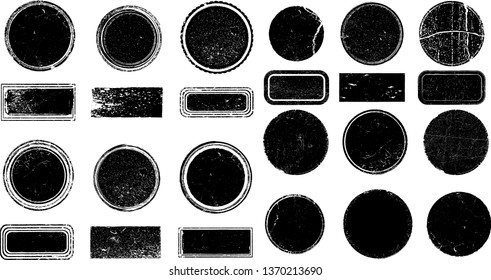 Big collection of Grunge post Stamps . Circles. Large set of Banners, Insignias , Logos, Icons, Labels and Badges  . vector distress textures.blank shapes.