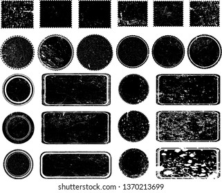 Big collection of Grunge post Stamps . Circles. Large set of Banners, Insignias , Logos, Icons, Labels and Badges  . vector distress textures.blank shapes.
