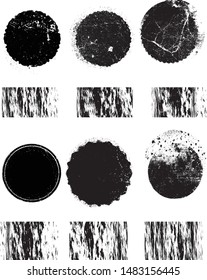 Big collection of Grunge post Stamps . Circles. Large set of Banners, Insignias , Logos, Icons, Labels and Badges  . vector distress textures.blank shapes.