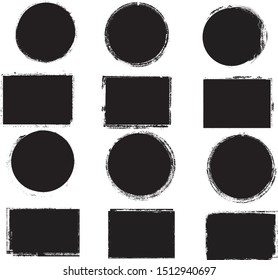 Big collection of Grunge post Stamps . Circles. Large set of Banners, Insignias , Logos, Icons, Labels and Badges  . vector distress textures.blank shapes.