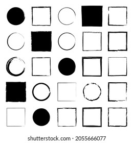 Big collection of Grunge post Stamps . Circles. vector distress textures.blank shapes.Grunge Paint Roller . Vector brush Stroke . Distressed banner . 