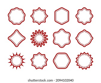 Big collection of Grunge post Stamps vector distressed texture. Blank shapes. Vector Illustration.