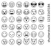 Big Collection of hand drawn vector funny emoticons