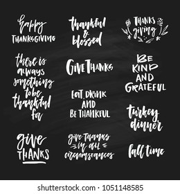 Big Collection Hand Written Hansgiving Lettering Stock Vector (Royalty ...