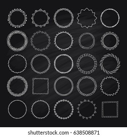 Big collection of handdrawn borders. Handdrawn doodle frames.