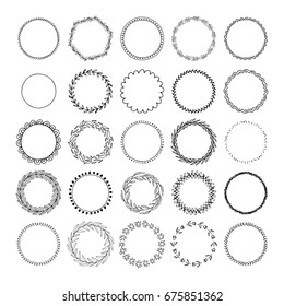 Big collection of handdrawn borders. Handdrawn doodle frames.