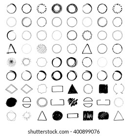 Big collection of handdrawn shapes. Shapes can be used for apparel design. logo design and as a background for your projects.