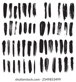 Big Collection of Handmade Set of Underline Strokes. Vector strokes in grunge marker style.