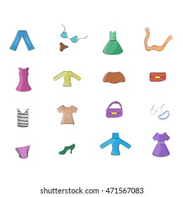 big collection of icons of clothing and accessories