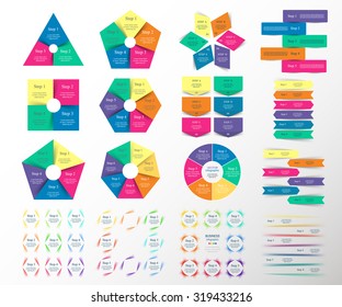 Big collection of infographic templates for business. Vector illustration can be used for diagram, graph, presentation and chart.
