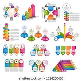 Big Collection infographics. Design elements. Infographics for business presentations or information banner.