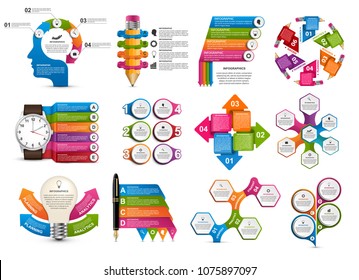 Gran colección de infografías. Elementos de diseño. Infografía para presentaciones de negocios o banner de información.