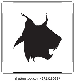 Uma grande coleção de conjunto de silhueta cabeça Lynx, logotipo de silhueta cabeça Lynx isolado no fundo branco.