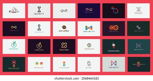 big collection modern logo design template for any industry, technology, communication, business,beauty,infinity shape,computer, coding,business, web icon etc