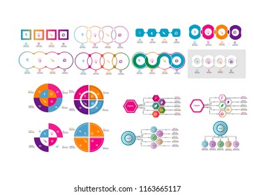 Big collection of modern timeline infographic element template design vector 