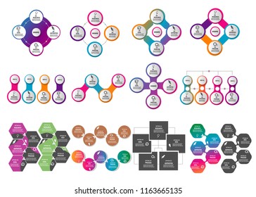 Big collection of modern timeline infographic element template design vector 
