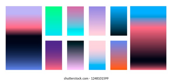 Synthwave Neon Palette Gradient Swatches Desing Stock Vector (royalty 