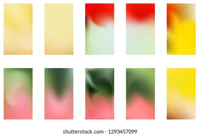 Big collection of neon pastel holographic gradients. Colorful backgrounds in trendy neon colors. Swatches for design.