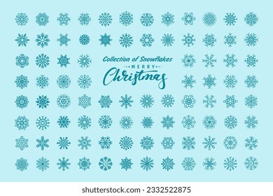 Gran colección de íconos y stickers de estrellas de copo de nieve de Año Nuevo en estilo retro
