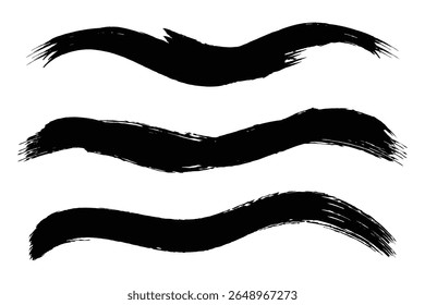 Gran colección de pintura, pinceladas de tinta, pinceles, líneas, grungy. Sucios Elementos de diseño artísticos. Trazos de pincel de Vector de curva. eps 10
