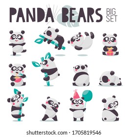 Big collection of Panda bears characters