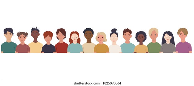 Big Collection Of Portraits People, Vector Illustration