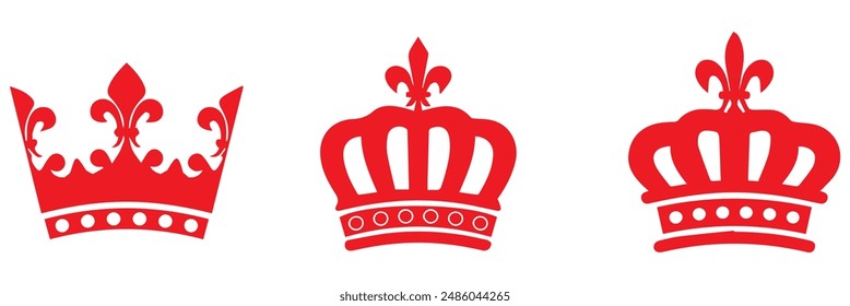 Big collection quality crowns. Crown icon set. Collection of crown silhouette.