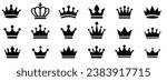 Big collection quality crowns Vector. Crown icon set. Collection of crown silhouette.