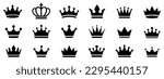 Big collection quolity crowns. Crown icon set. Collection of crown silhouette. 