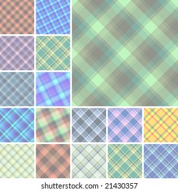 Big collection of seamless plaid vector patterns