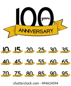 Big Collection Set of Template Logo Anniversary Vector Illustration EPS10