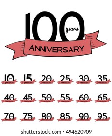 Big Collection Set of Template Logo Anniversary Vector Illustration EPS10