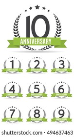 Big Collection Set of Template Logo Anniversary Vector Illustration EPS10