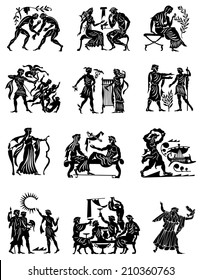 Big Collection Of Silhouettes Of Greeks
