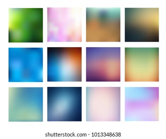 Big collection of smooth and blurry colorful gradient mesh background. Vector illustration with bright colors. Easy editable soft colored vector banner template. Premium quality.