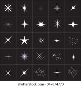 Big collection of sparkle vector. Sparkles white symbols. Sparkle star. Symbols sparkling stars. Set of sparkles star. Sparkles icon. Sparkles set. Sparkle light. Sparkling stars. Easy to use.