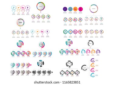 Big collection of timeline infographic element template design vector