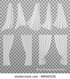 Gran colección de cortinas transparentes. Vector