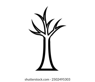 Big collection Tree. Tree line icon. Wood.